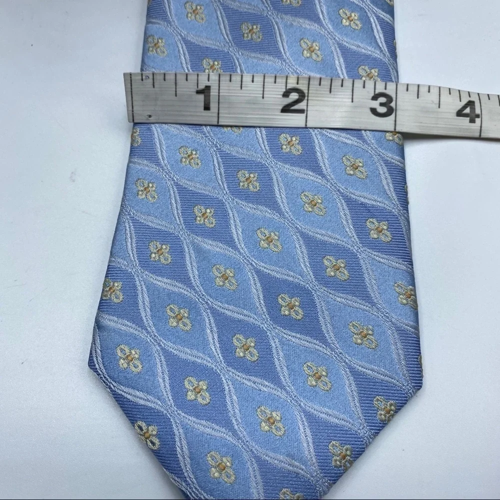 Ike Behar NY‎ Blue Gold Silk Tie